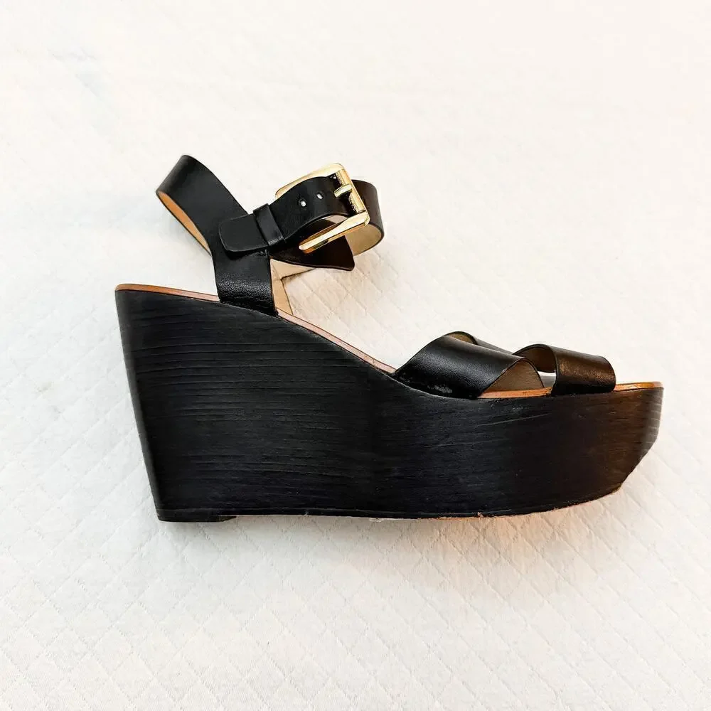 Michael Kors Peggy Wedge Open Toe Platform Sandal Size 10
